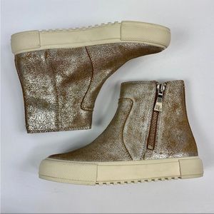 Frye Shimmering Gold Ankle Booties